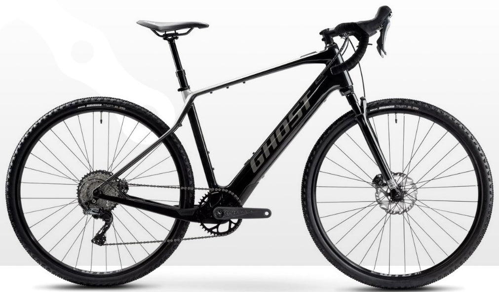Vélo Gravel électrique GHOST Path Asket Advanced Carbone 430Wh Noir/Gris - 2024