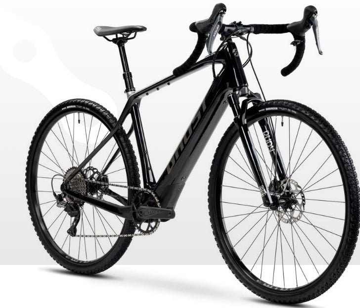 Vélo Gravel électrique GHOST Path Asket Advanced Carbone 430Wh Noir/Gris - 2024